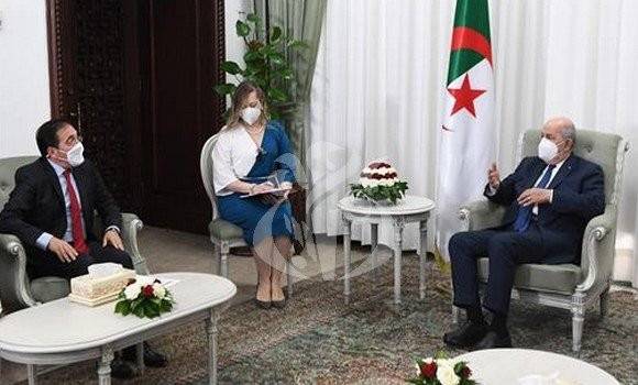 الرئيس الجزائري مستقبلا وزير خارجية إسبانيا في 30 من سبتمبر 2021 (وكالة الانباء الجزائرية)