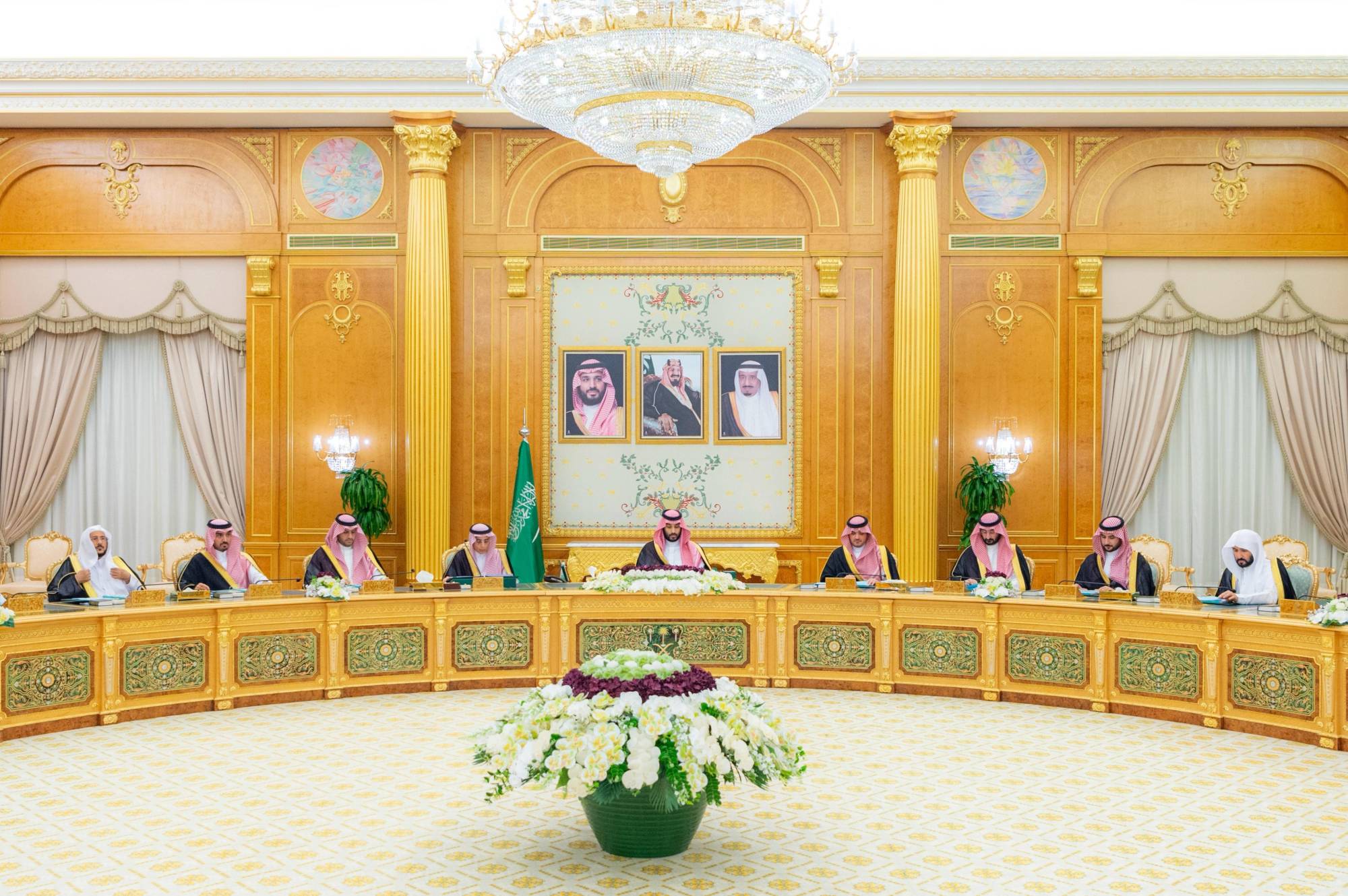 الأمير محمد بن سلمان ولي العهد السعودي مترئساً جلسة مجلس الوزراء التي عقدت في الرياض الثلاثاء (واس)