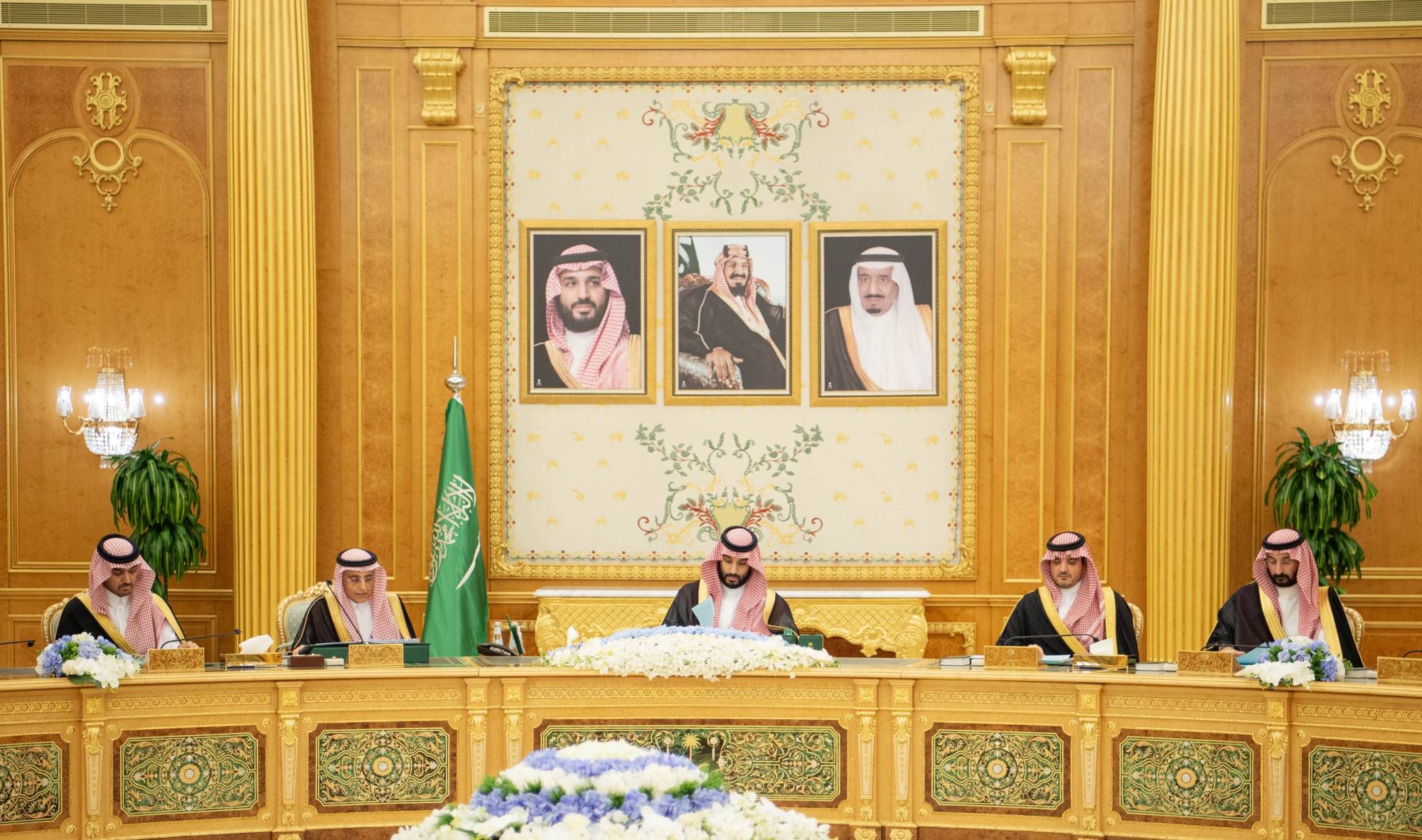 الأمير محمد بن سلمان لدى ترؤسه جلسة مجلس الوزراء في الرياض الثلاثاء (واس)