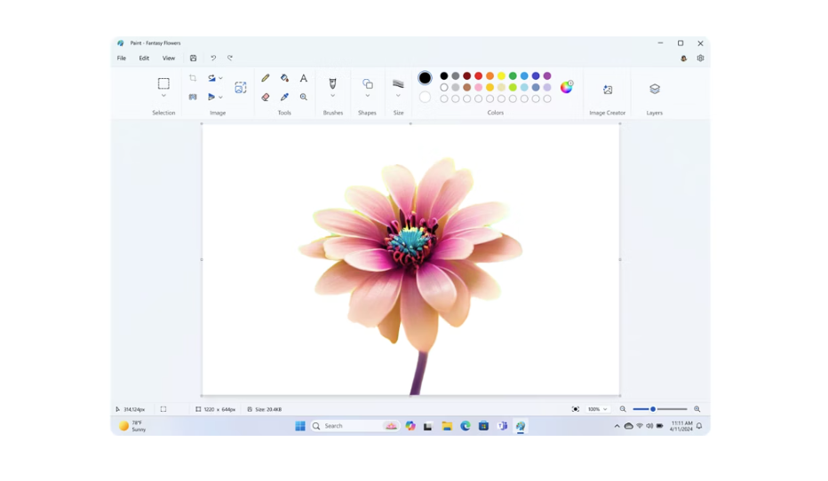 تمت إضافة شريط تمرير للتحكم في شفافية أدوات الرسم مثل القلم والفرشاة لإنتاج تأثيرات تظليل وطبقات لونية أكثر احترافية وسلاسة (مايكروسوفت)