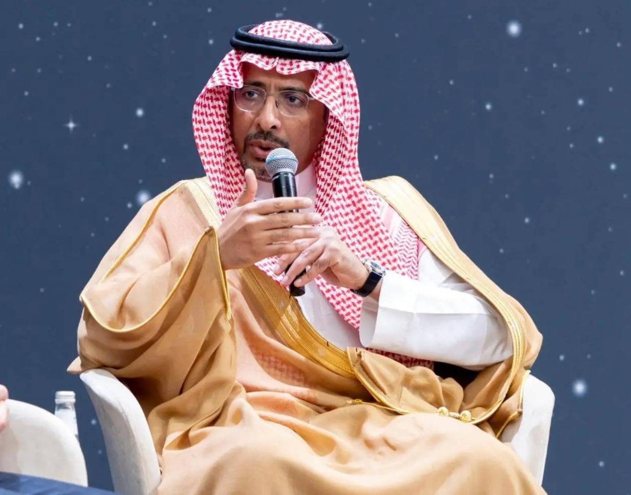 وزير الصناعة والثروة المعدنية السعودي متحدثاً في مؤتمر «مبادرة مستقبل الاستثمار» (واس)