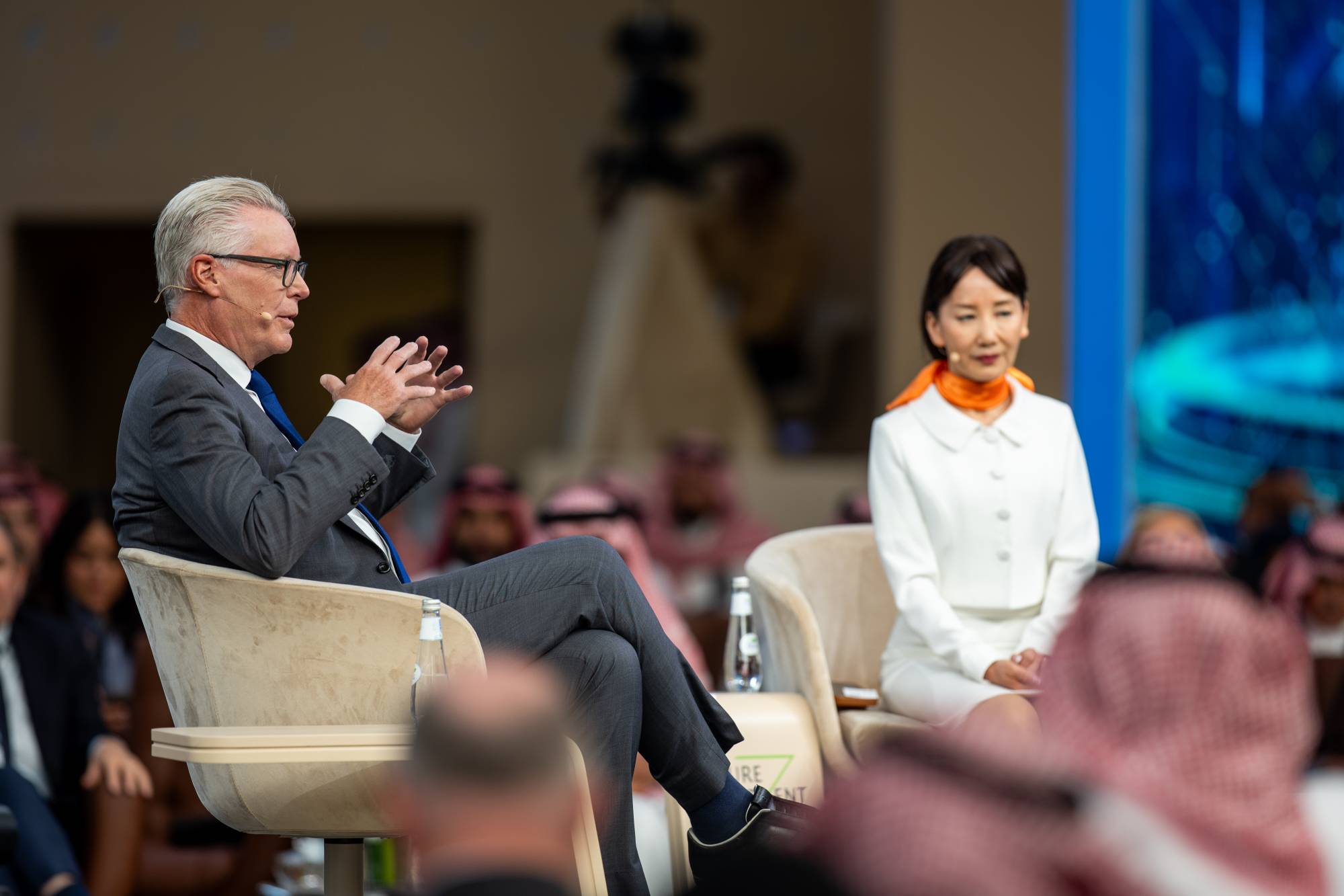 باستيان يتحدث في إحدى جلسات مؤتمر «مبادرة مستقبل الاستثمار» (الشرق الأوسط)