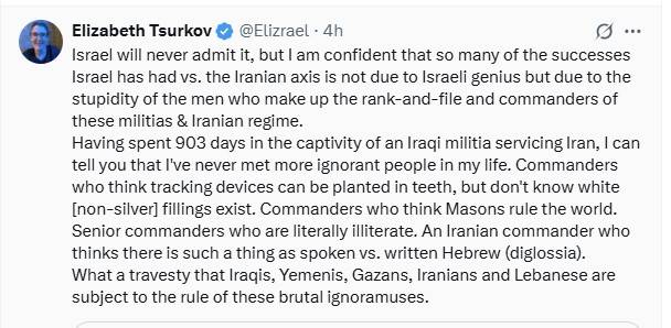 صورة من تغريدة تسوركوف على منصة «إكس»