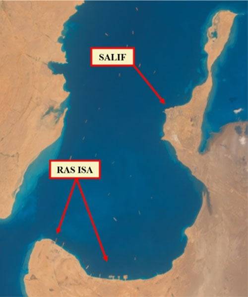 الأقمار الاصطناعية تظهر نشاطاً لتأهيل ميناءي الصليف ورأس عيسى (سنتينل 2 ومركز الأبحاث المشترك)