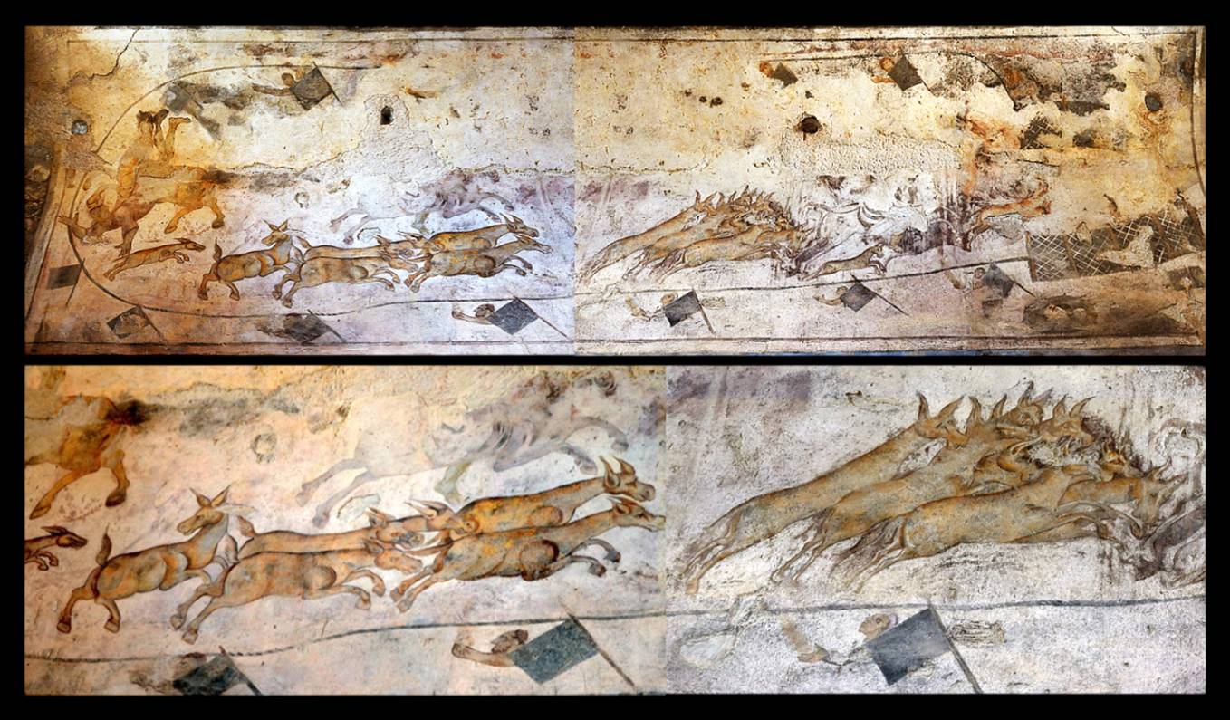 صيد الحمير البرية في جدارية أموية