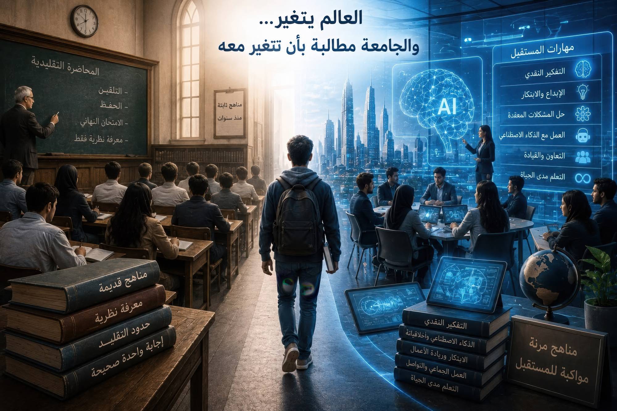 بين قاعات الأمس ومهارات الغد