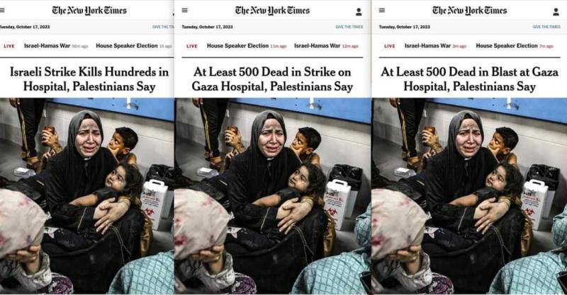 New York Times'ın saldırıyla ilgili kullandığı üç ayrı başlık