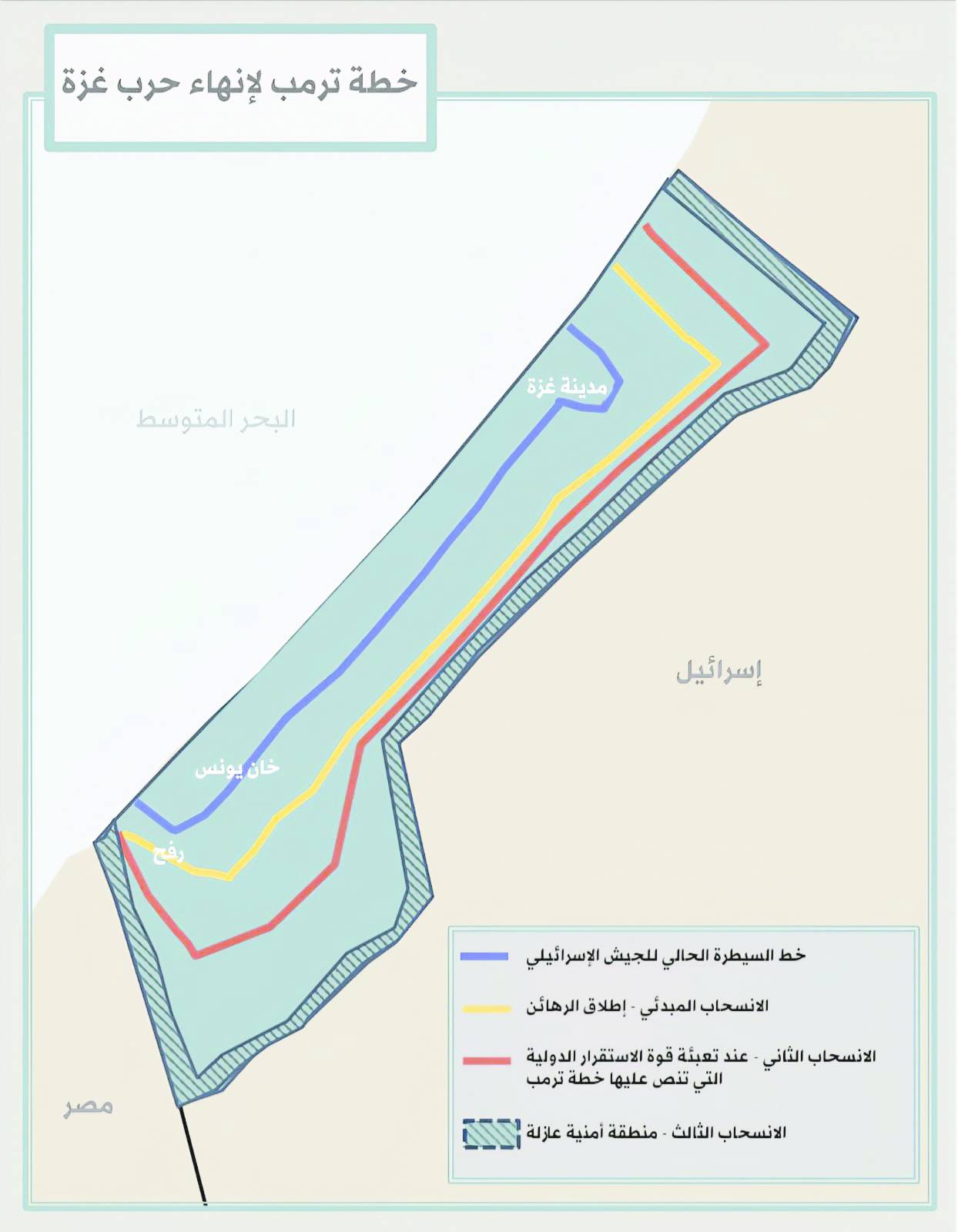 ABD Başkanı Donald Trump'ın planına göre Gazze Şeridi'nden çekilme aşamalarının haritası (Beyaz Saray)