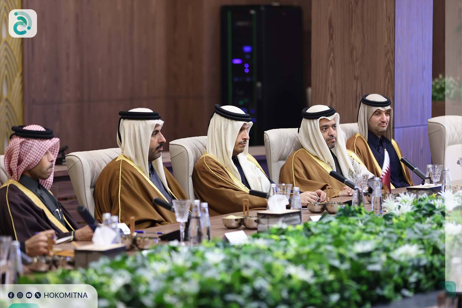 Misrata'da Libya Ulusal Birlik Hükümeti (UBH) Başbakanı Abdulhamid Dibeybe ile yapılan toplantı sırasında Katar heyeti (Dibeybe’nin ofisi)