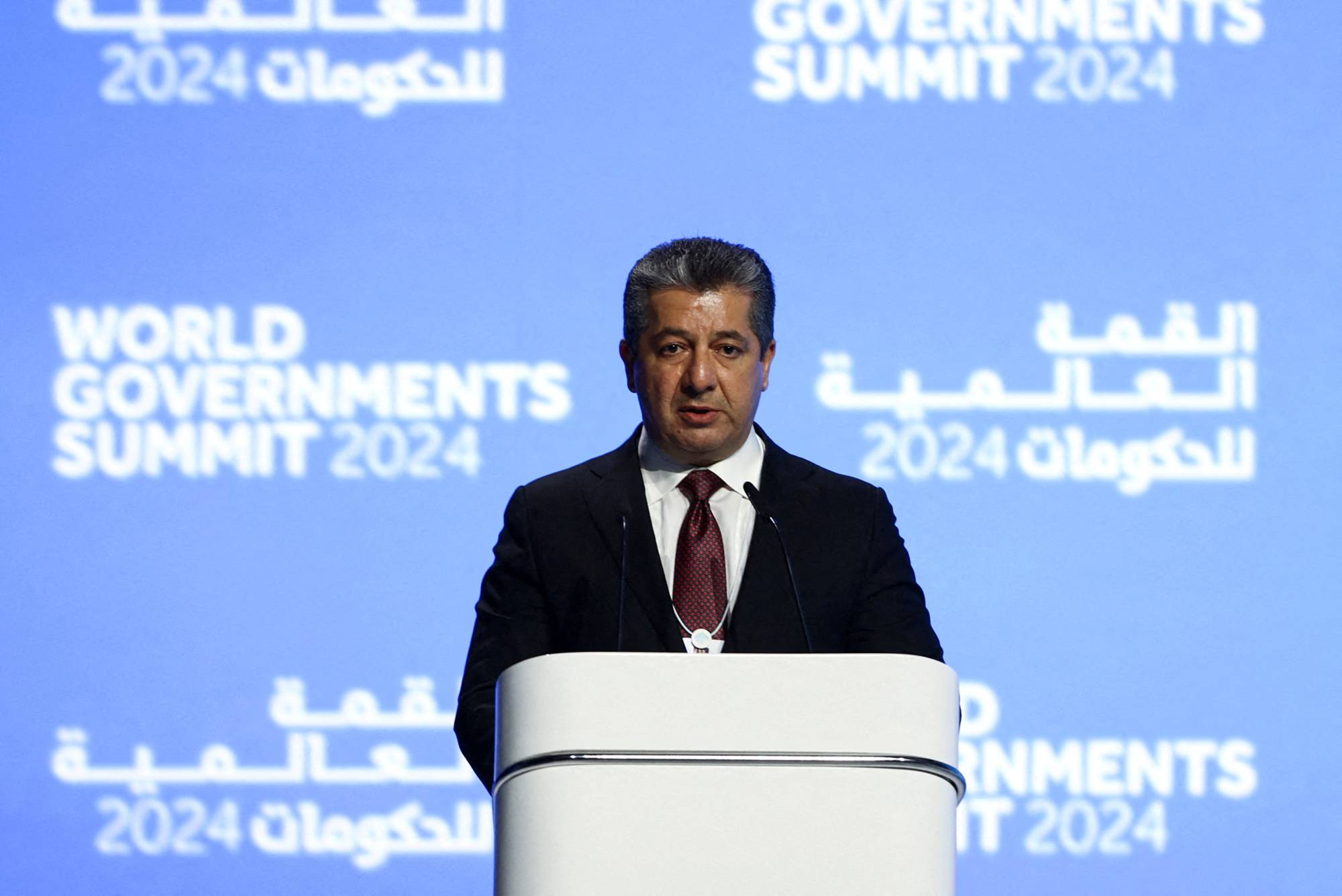 Kürdistan Bölgesi Başbakanı, Dubai'deki Dünya Hükümet Zirvesi'nde konuşuyor ya (Arşiv-Reuters)