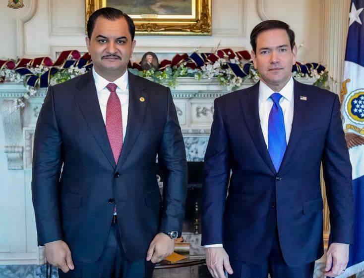 ABD Dışişleri Bakanı Marco Rubio ve Libya Ulusal Ordusu (LUO) Genel Komutan Yardımcısı Orgeneral Saddam Hafter, Washington’da daha önce gerçekleşen bir görüşmede (LUO Genel Komutanlığı)