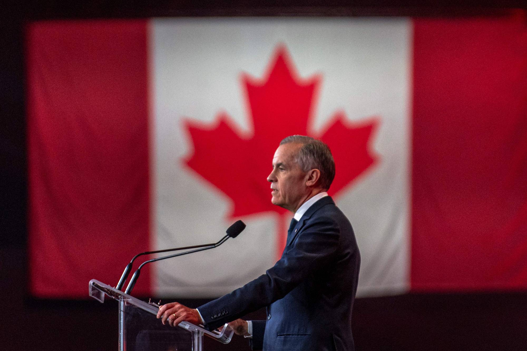 Kanada Başbakanı Mark Carney, Montreal'de düzenlenen 2026 Liberal Ulusal Kongresi'nde konuşma yapıyor (Arşiv-AFP)