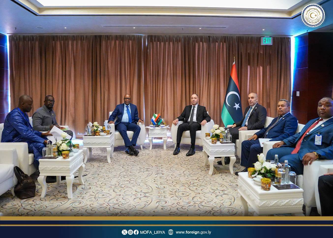 Ulusal Birlik Hükümeti Dışişleri Bakan Vekili Tahir el-Baour, Sierra Leone Dışişleri Bakanı ve Afrika’nın Onlar Komitesi (C-10) Koordinatörü Mohamed Rahman Swaray ile bir araya geldi (Dışişleri Bakanlığı).