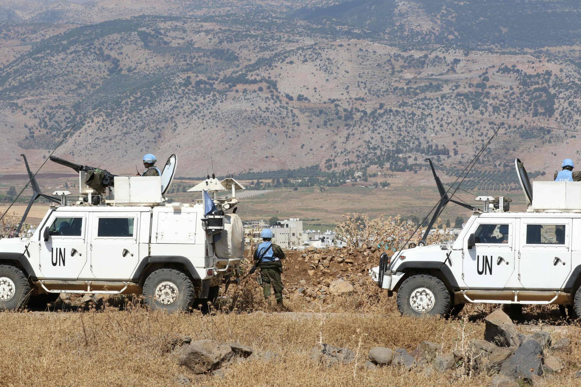 6 Temmuz’da Lübnan- İsrail sınırlarında devriye gezen Uluslararası Acil Durum Kuvvetleri (AFP)