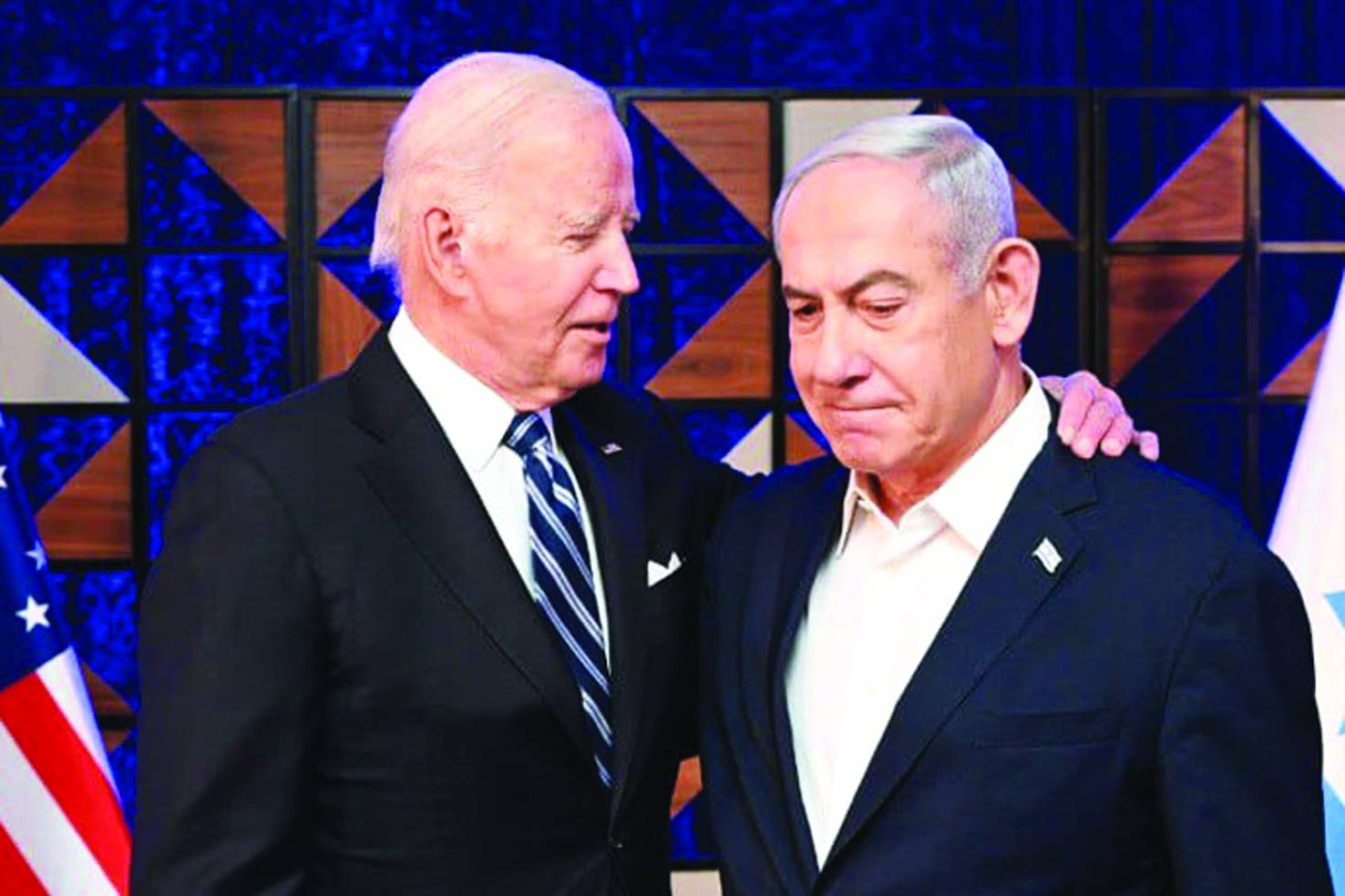 Fotoğraf Altı: Biden, 18 Ekim’de İsrail’de Binyamin Netanyahu’ya destek ziyaretinde bulundu. (DPA)