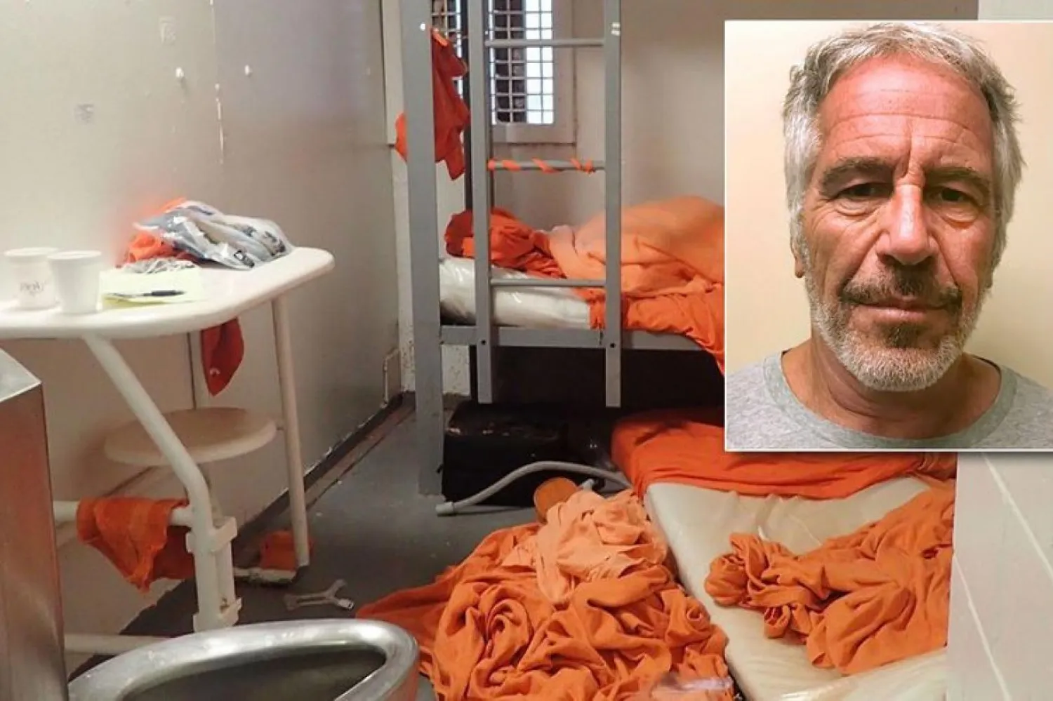 Jeffrey Epstein'in kaldığı hücre ve intihar etmek için kullandığı iddia edilen çarşafları (New York Daily News)