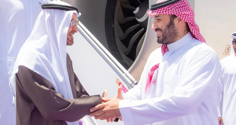 ولي العهد السعودي يستقبل الرئيس الإماراتي في الرياض
