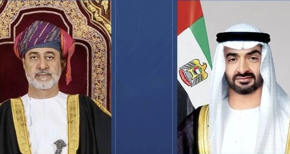 محمد بن زايد وهيثم بن طارق يؤكدان أهمية حل الدولتين