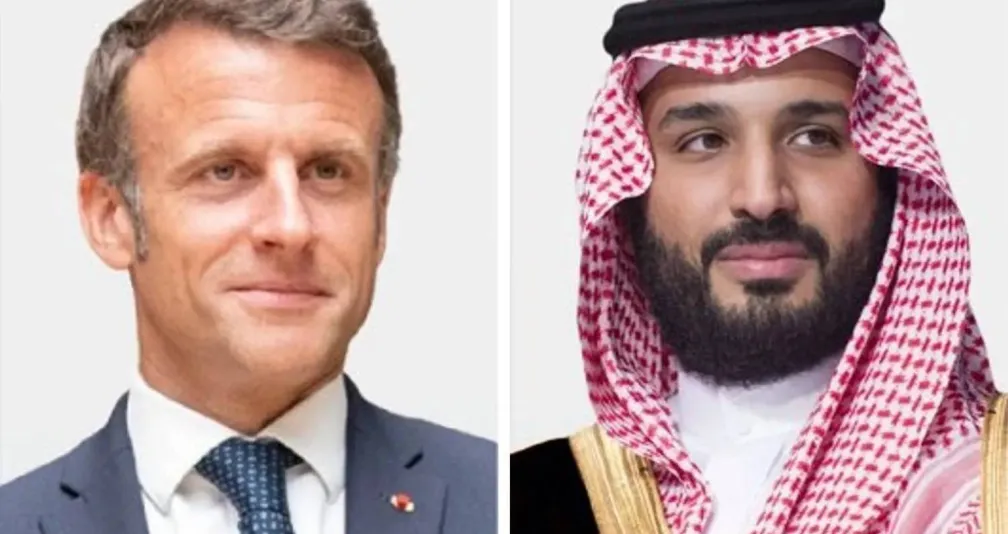 ولي العهد السعودي والرئيس الفرنسي يناقشان نتائج مؤتمر «حل الدولتين»