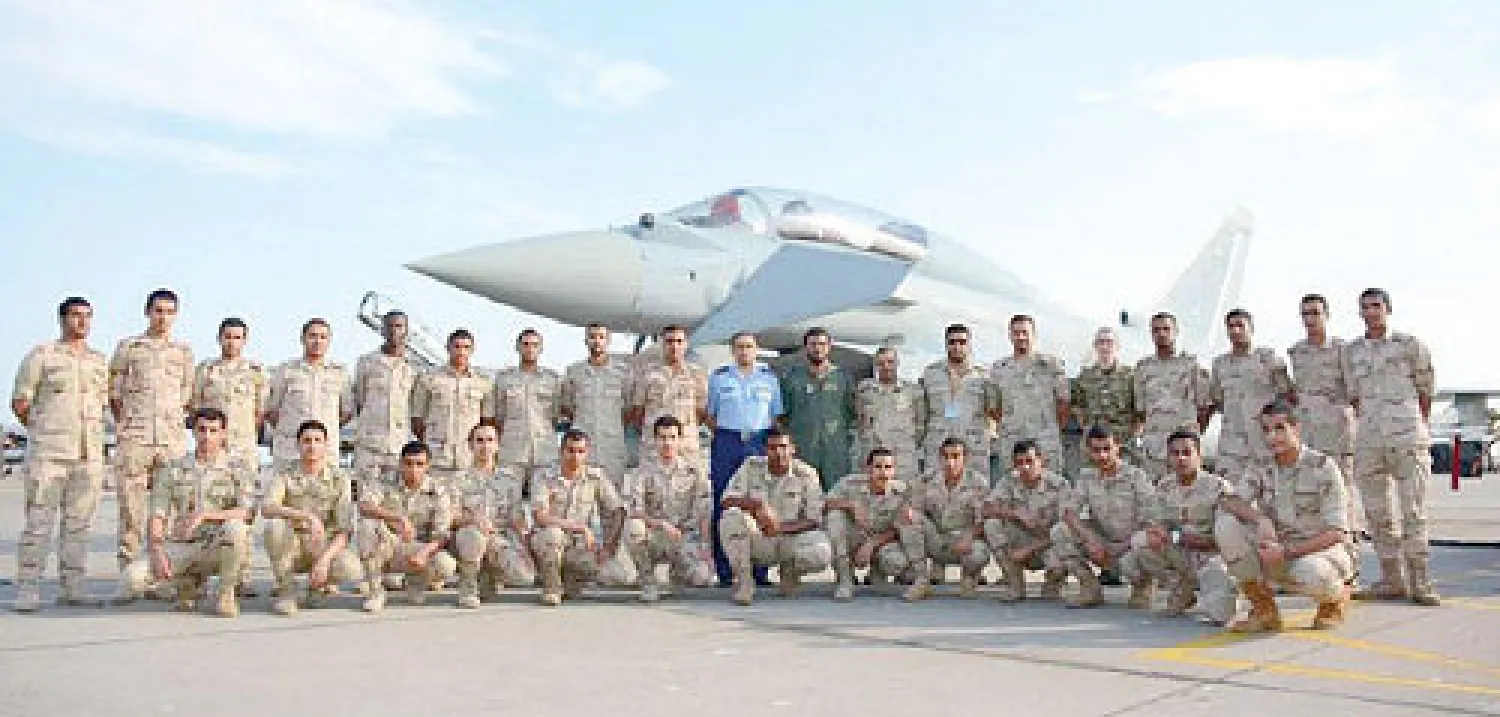 القوات السعودية المشاركة في التمرين في قاعدة كوننزبي أمس (واس)