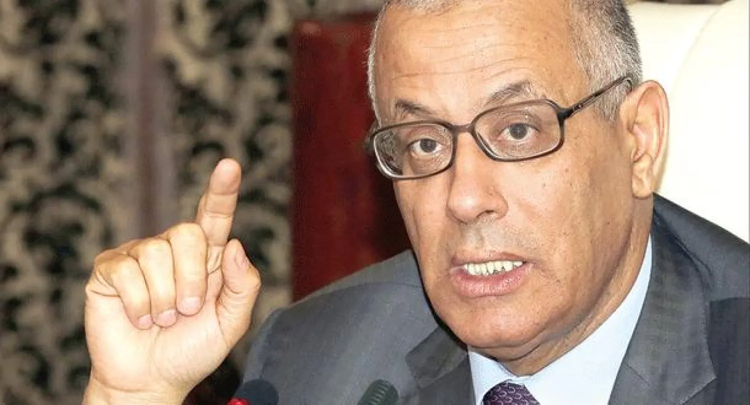 رئيس الوزراء الليبي علي زيدان في مؤتمر صحافي عقده أمس في العاصمة طرابلس (أ.ف.ب)