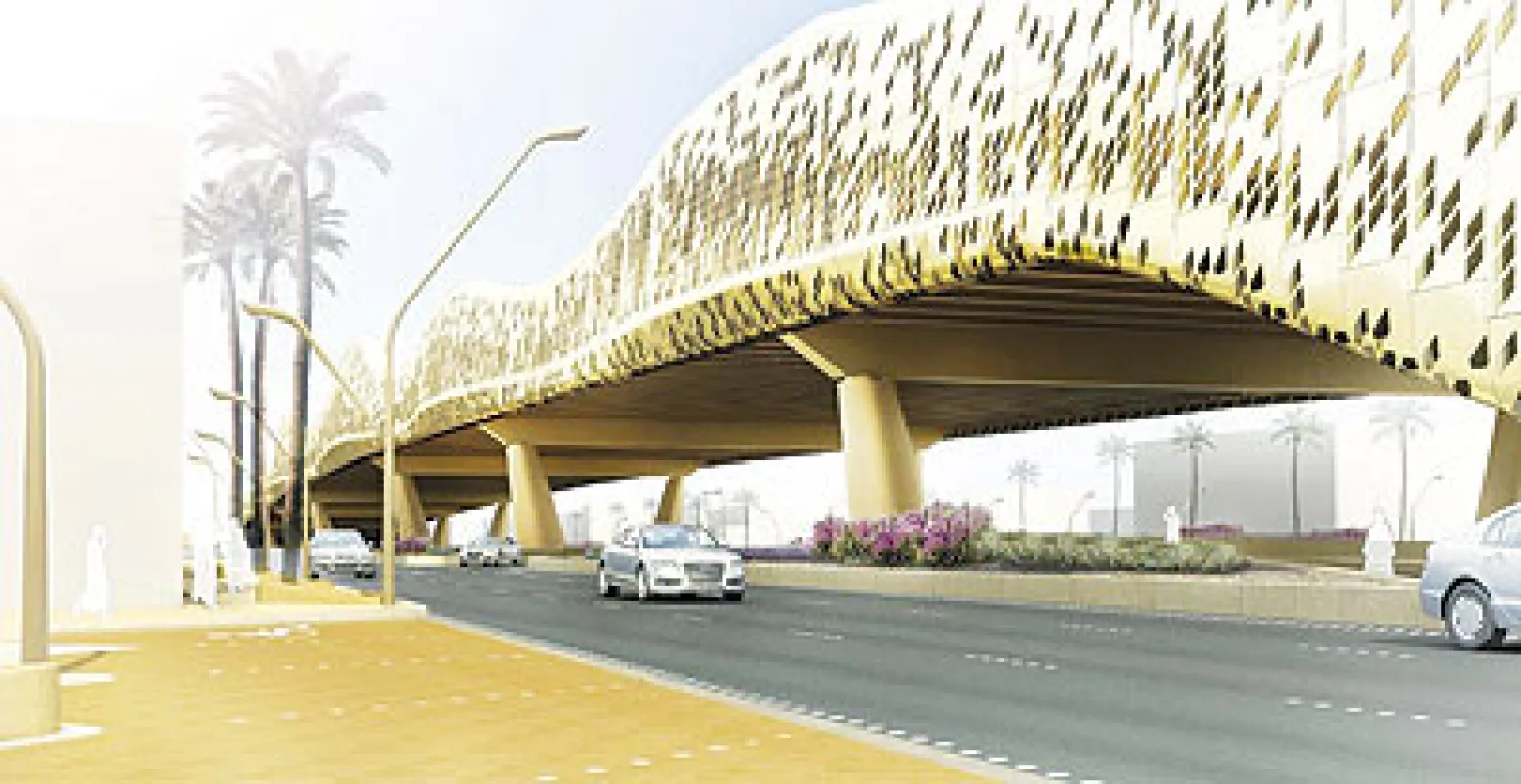 جسر بتصميم مبتكر سيجري إنشاؤه عند تقاطع طريق أبي بكر الصديق مع طريق الإمام سعود بن عبد العزيز بن محمد («الشرق الأوسط»)