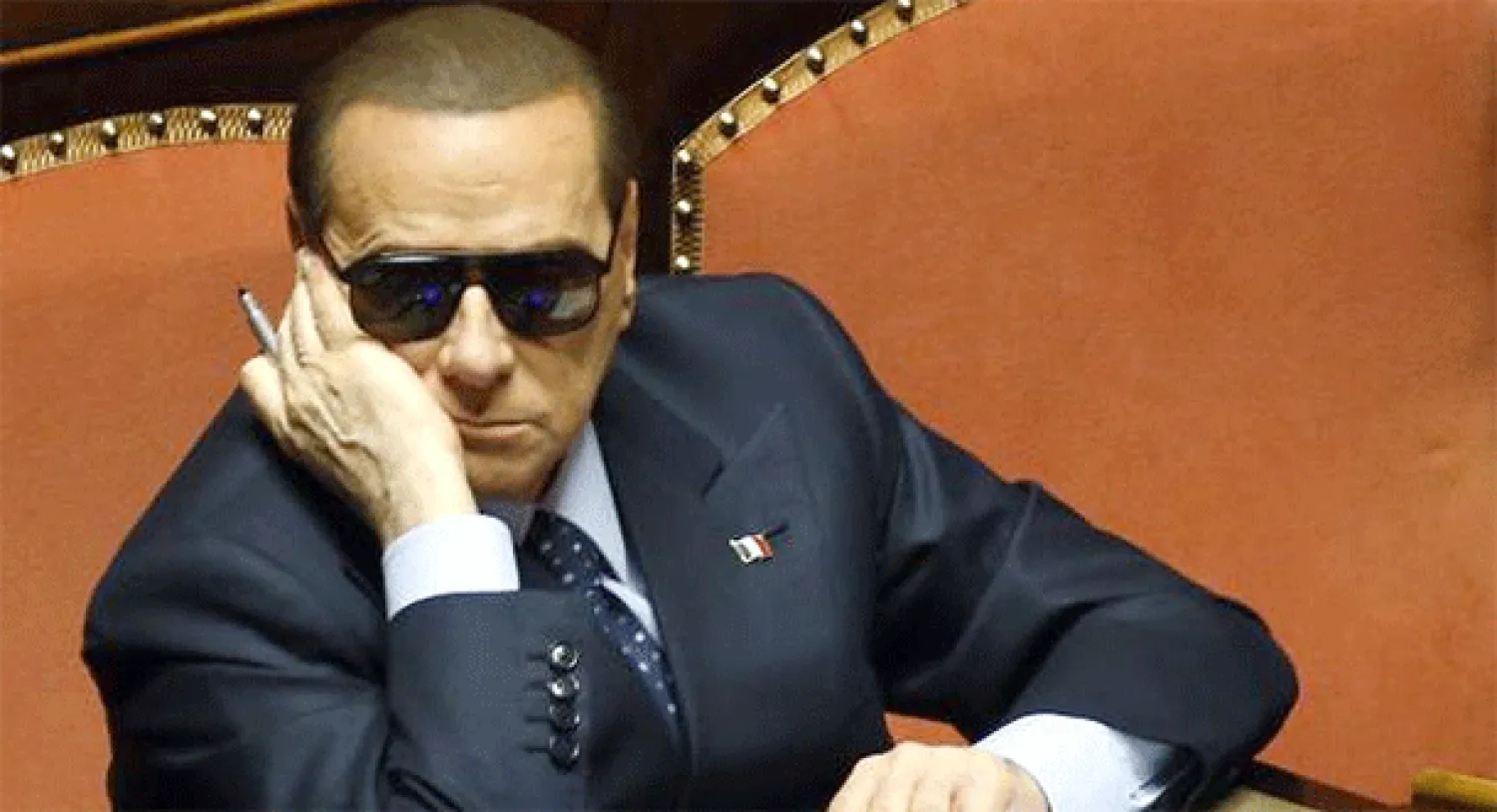 برلسكوني خلال جلسة بمجلس الشيوخ بروما في 16 مارس (آذار) 2013 (رويترز)