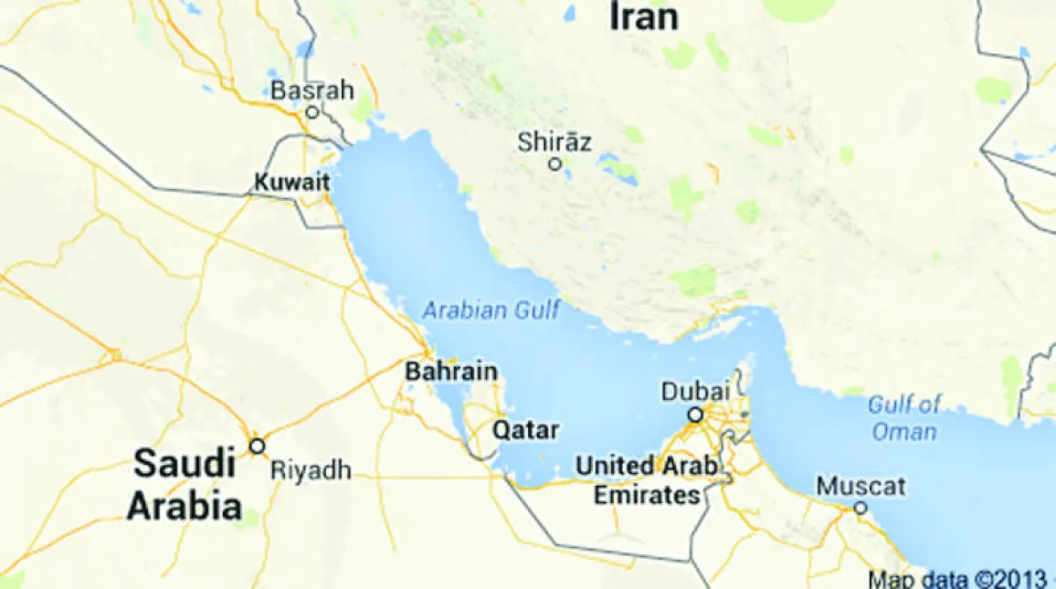 الصورة التي احتج عليها الإيرانيون وتظهر وضع «فيفا» عليها خليج عمان وكذلك «الخليج العربي»