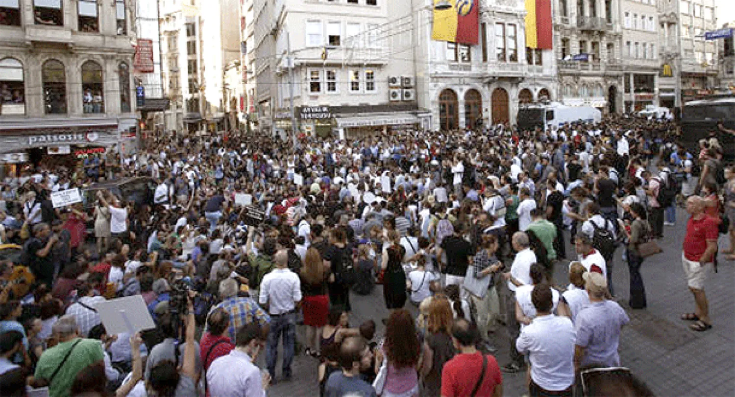 صورة أرشيفية لمظاهرات مناهضة لسياسات الحكومة التركية تجاه الصحافيين