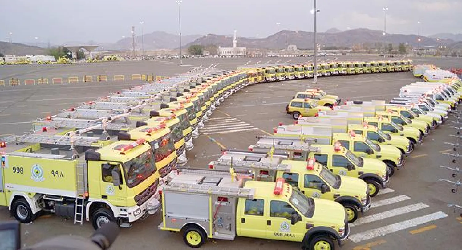 تظهر آليات الدفاع المدني في الحج استعدادات المديرية للحفاظ على سلامة ضيوف الرحمن («الشرق الأوسط»)