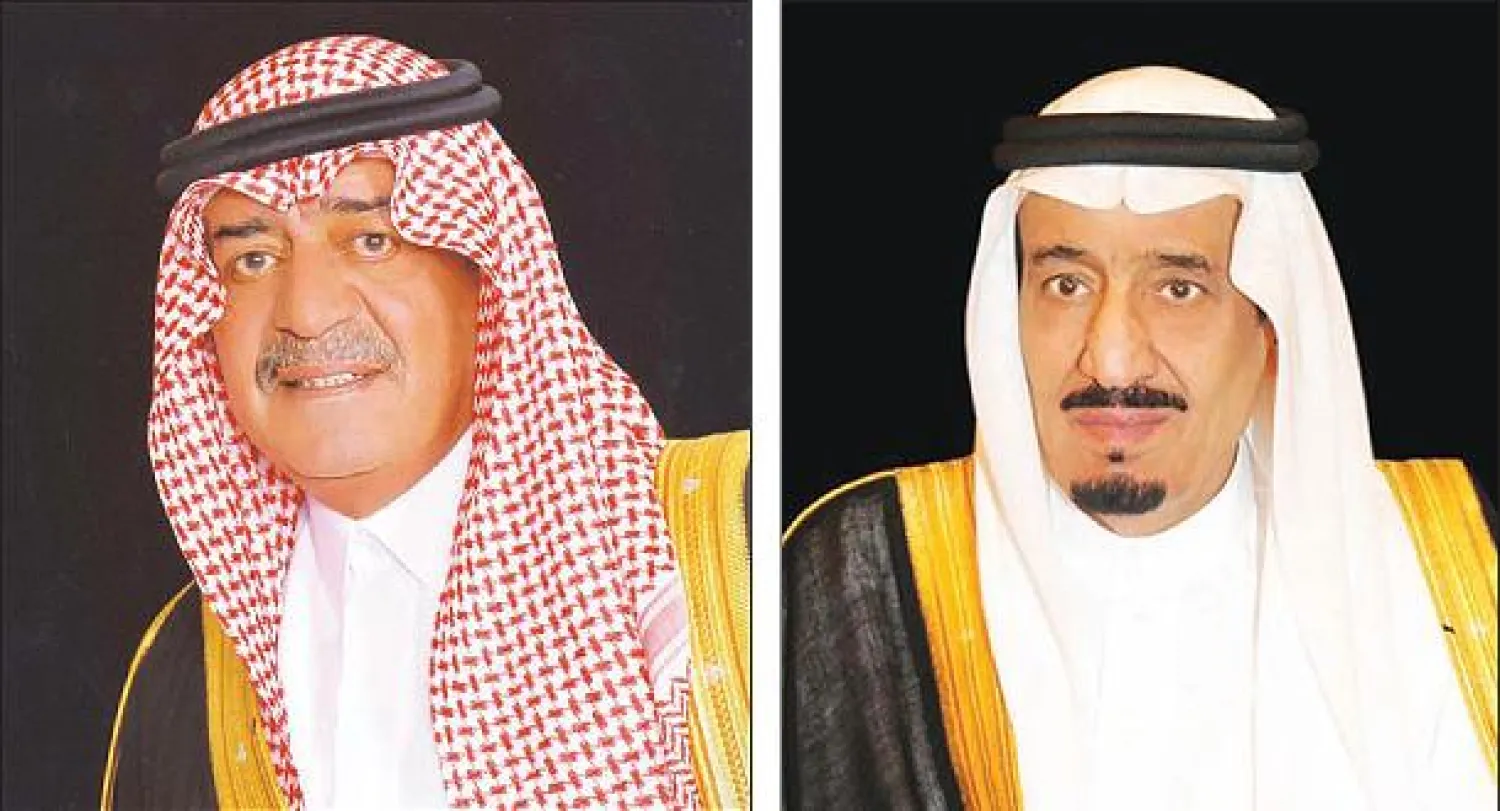 الأمير سلمان بن عبد العزيز ولي العهد السعودي  و الأمير مقرن بن عبد العزيز