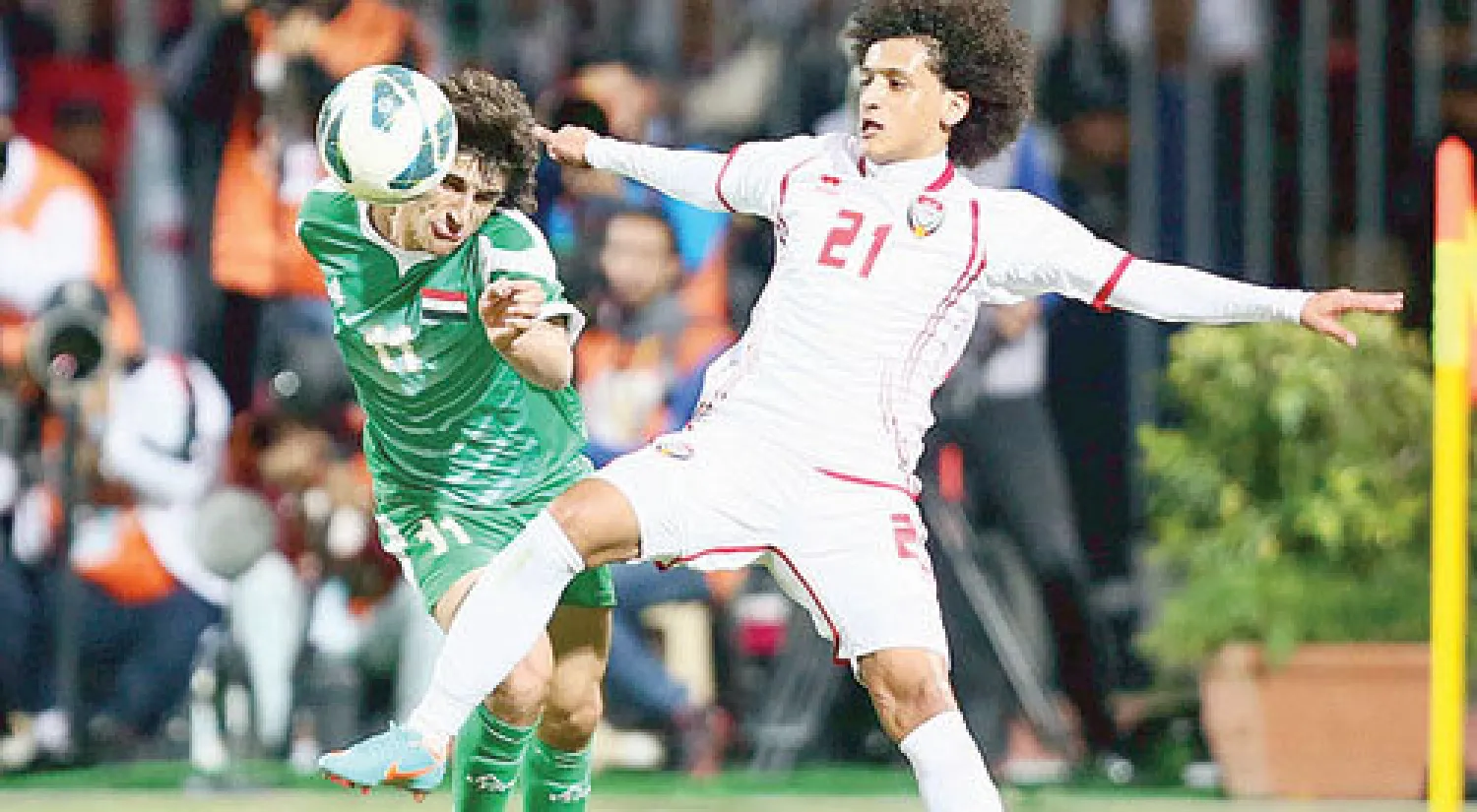 من مباراة الإمارات والعراق في بطولة الخليج الأخيرة التي احتضنتها البحرين