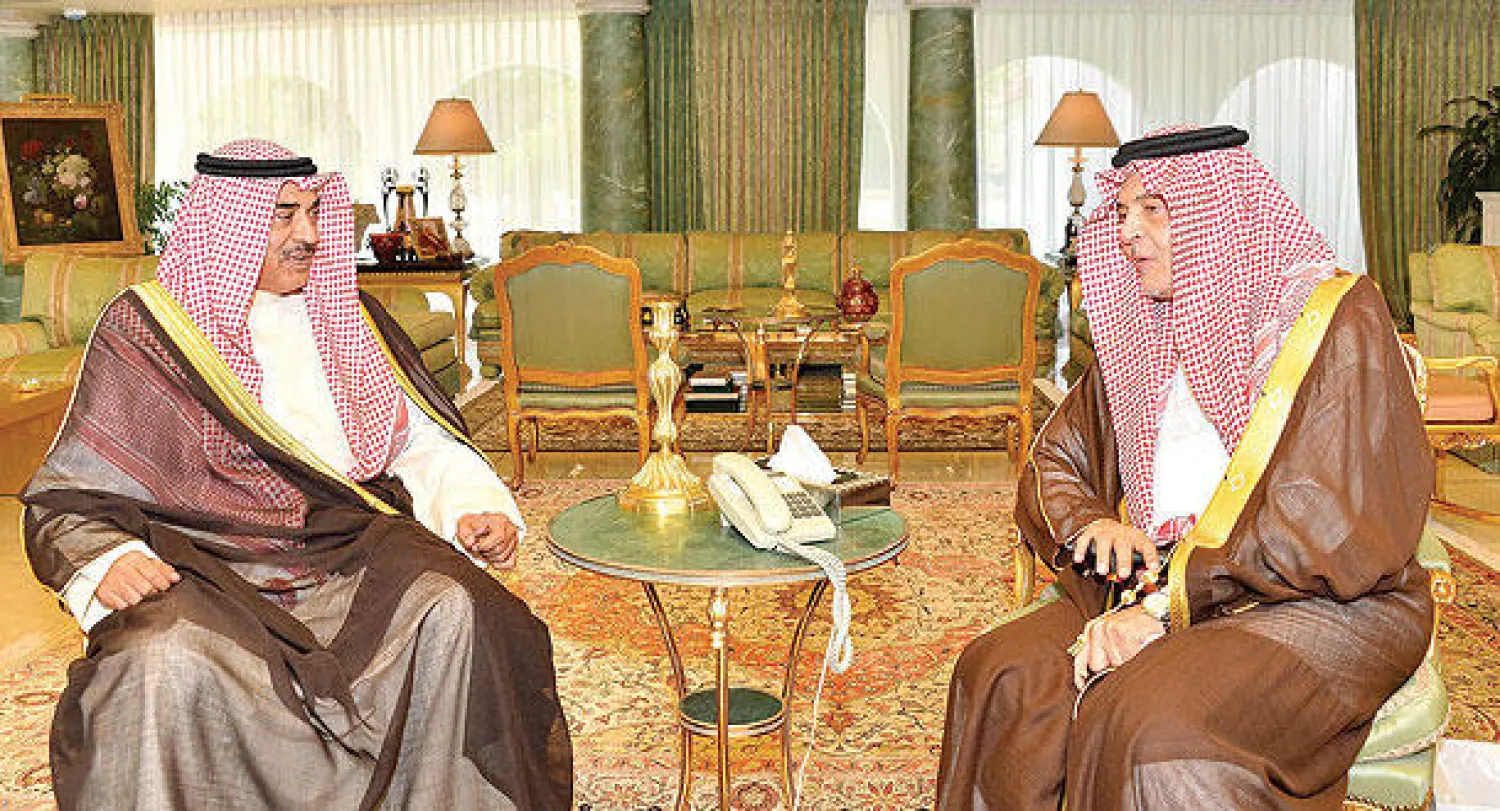 الأمير سعود الفيصل لدى استقباله نظيره الكويتي في الرياض أمس (واس)