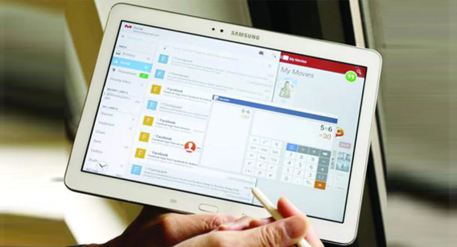 جهاز «سامسونغ» اللوحي الجديد متعدد النوافذ مثل «بي سي»