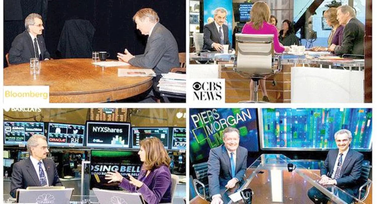 مؤسسات إعلامية أميركية وكندية تستضيف الأمير الوليد بن طلال