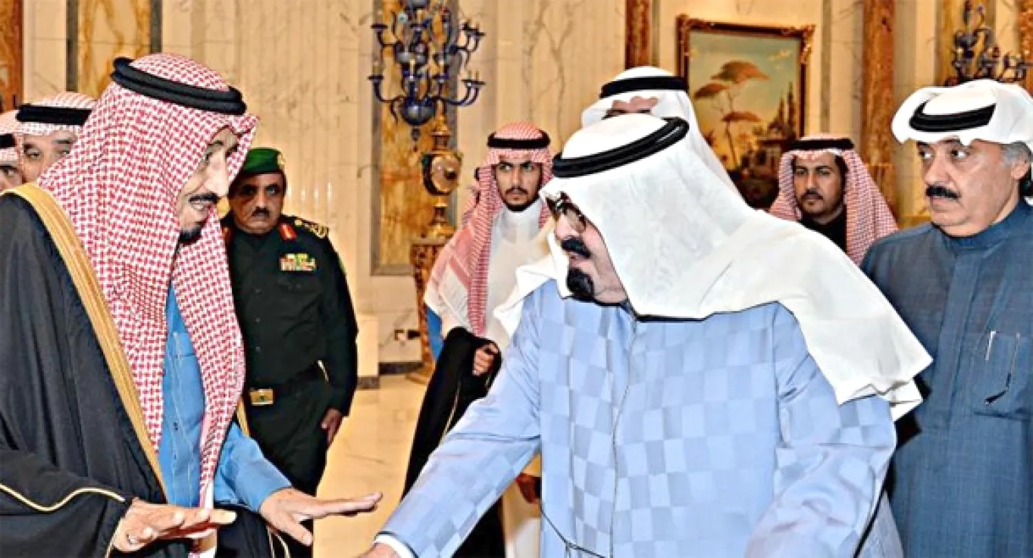 الملك عبد الله بن عبد العزيز لدى وصوله روضة خريم اليوم الاثنين (واس)