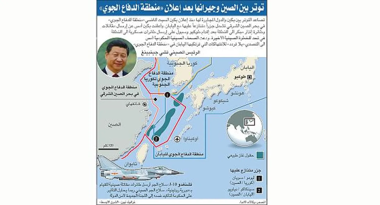 بكين ترسل مقاتلات لمراقبة «مجالها الجوي الجديد» من الاختراق