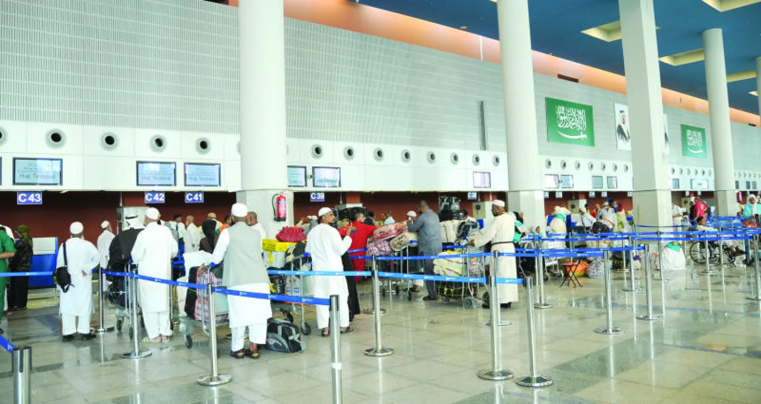 صالة الحجاج في مطار الملك عبد العزيز في جدة («الشرق الأوسط»)