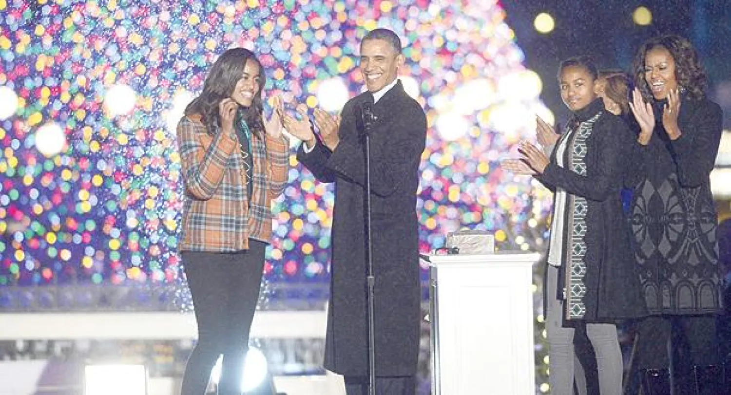 إضاءة شجرة أعياد الميلاد  بالقرب من البيت الأبيض