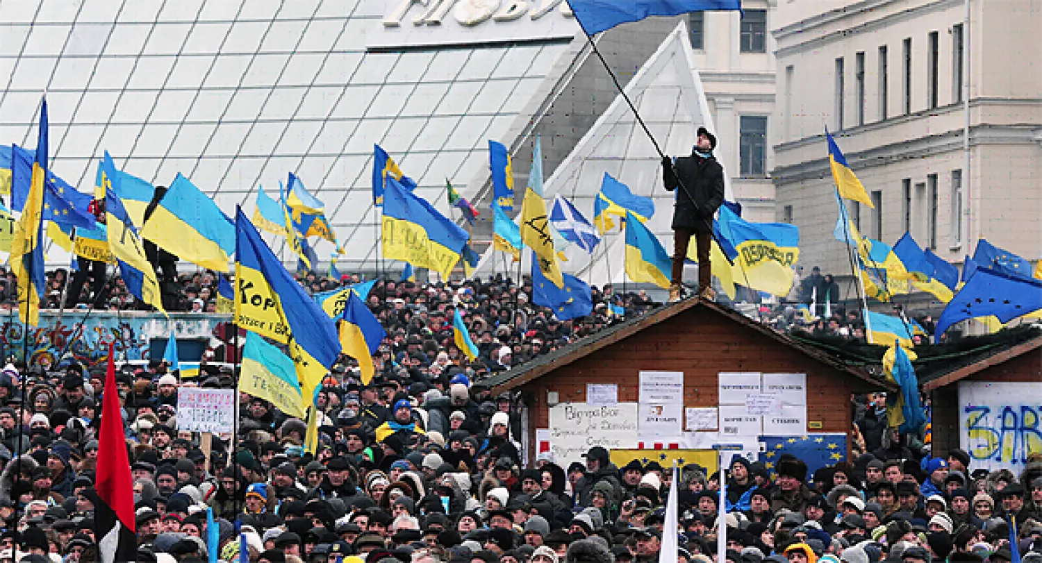 تجمع المعارضة الأوكرانية يأمل في تجمع مليون متظاهر في كييف اليوم الاحد (رويترز)