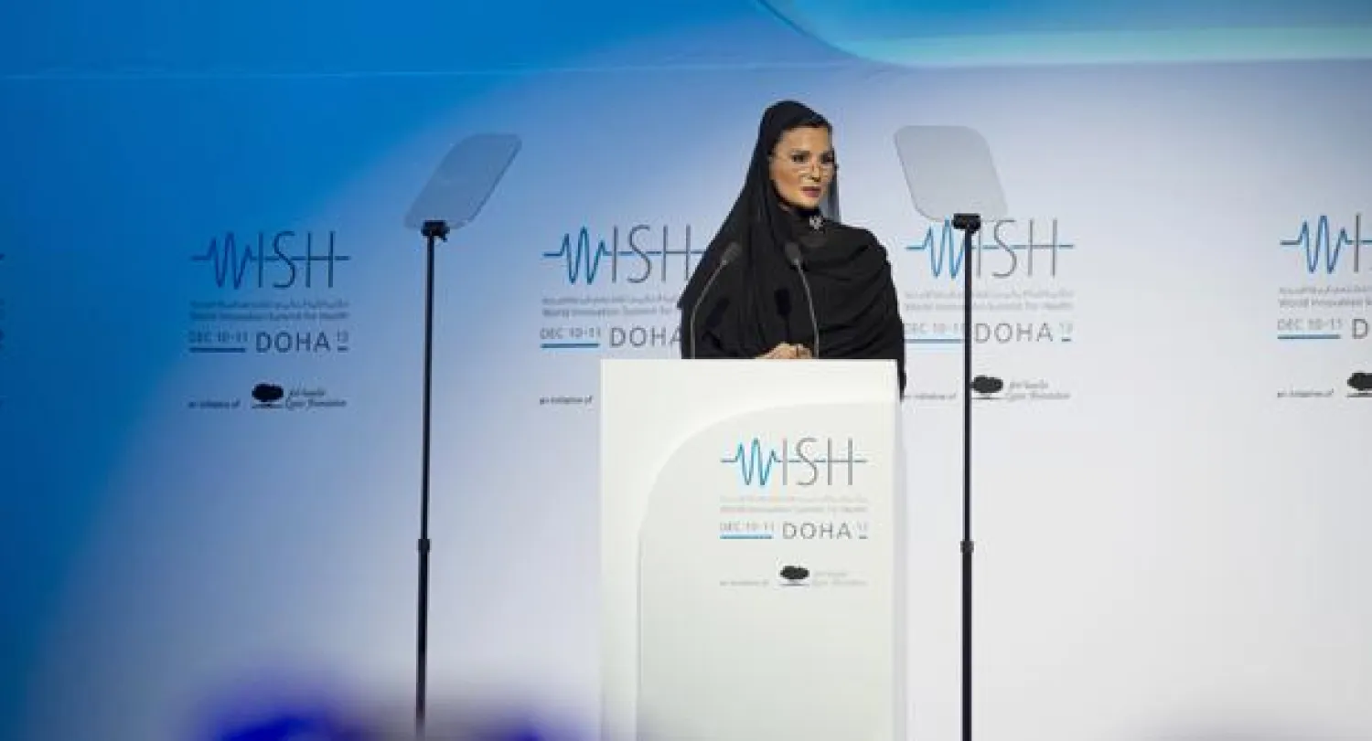 جانب من فعاليات مؤتمر القمة العالمي للابتكار في الرعاية الصحية «ويش» الذي افتتحته أمس الشيخة موزا بنت ناصر في العاصمة القطرية الدوحة