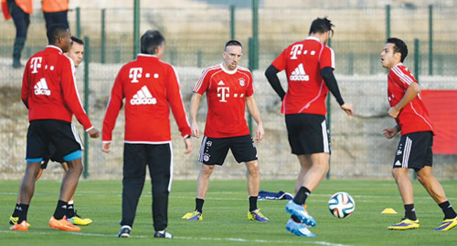 جانب من تدريبات فريق بايرن ميونخ أمس