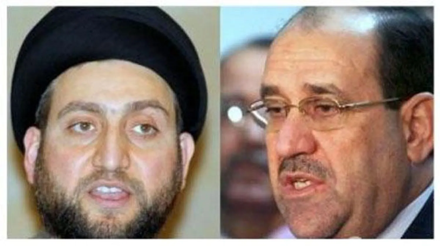 المالكي (يمين) و عمار الحكيم