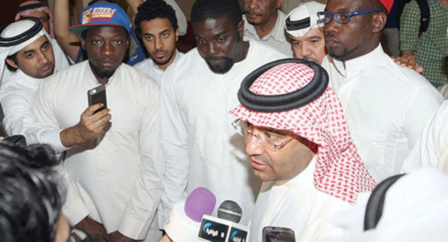 إبراهيم البلوي يتحدث للصحافيين (تصوير: عبد الله بازهير)