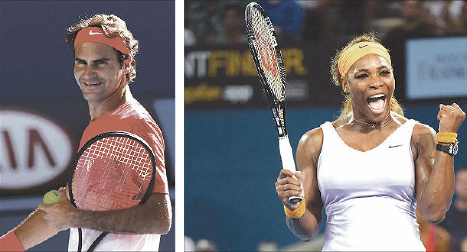 سيرينا مرشحة لحصد البطولة رقم 18 بالجراند سلام (أ.ف.ب) و فيدرر يأمل في استعادة بريقه في 2014