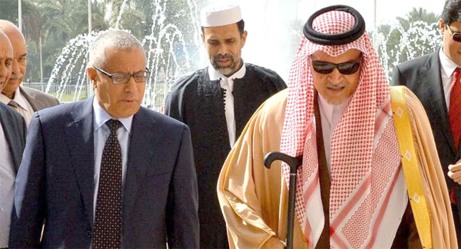 الأمير سعود الفيصل لدى استقباله رئيس الوزراء الليبي (واس)