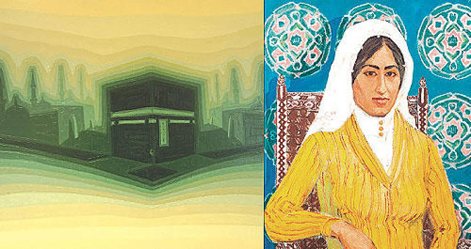 {الزبون} للفنانة صفية بن زقر (دارة صفية بن زقر)، عمل للفنان محمد السليم (الصورة من قسورة حافظ).