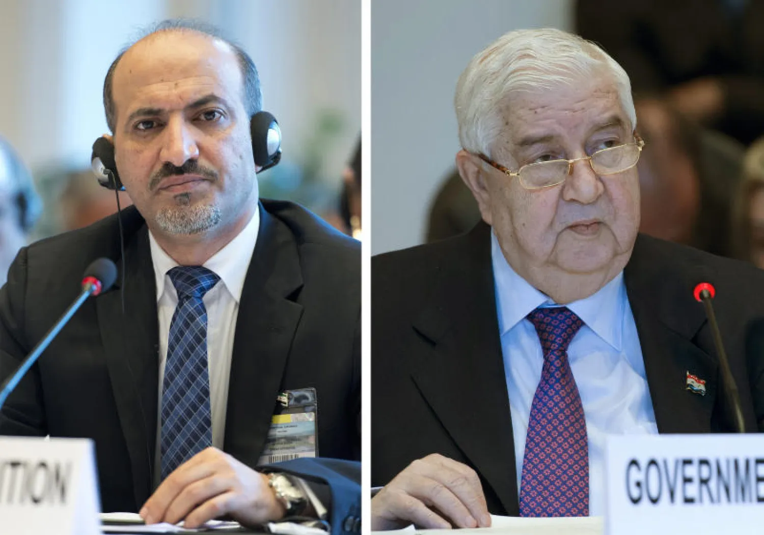 جنيف2: وفدا النظام والمعارضة يرفضان الطاولة المشتركة والمعلم يلوح بالانسحاب