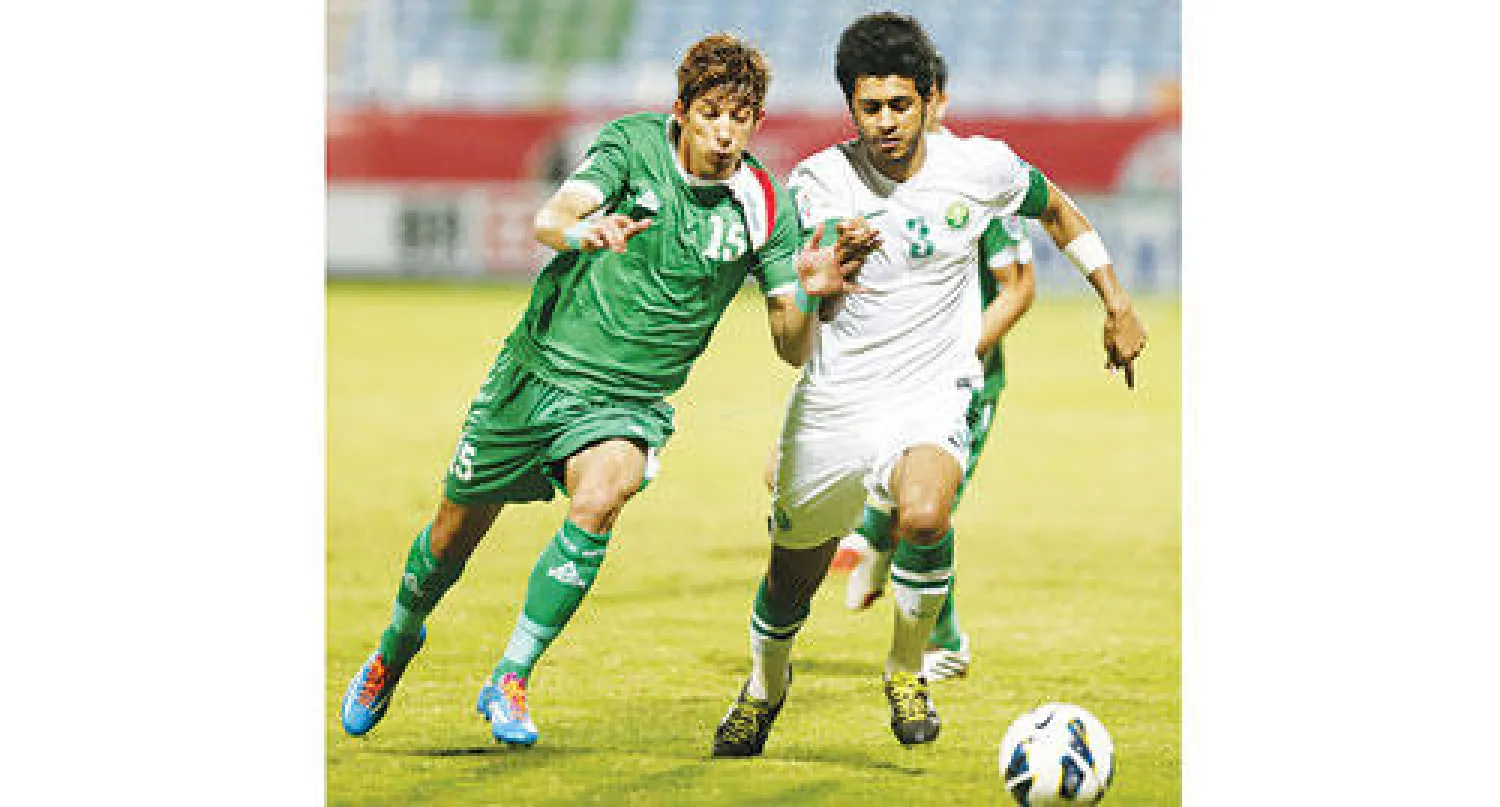 جانب من المباراة النهائية التي جمعت السعودية بالعراق أمس («الشرق الأوسط»)