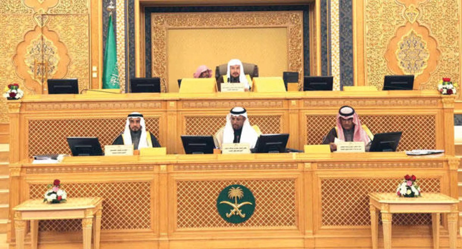 جانب من جلسة الشورى الأخيرة التي انعقدت الأسبوع الماضي («الشرق الأوسط»)